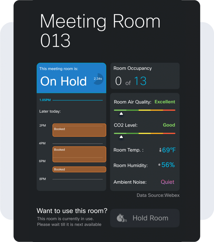 Place a meeting room on hold